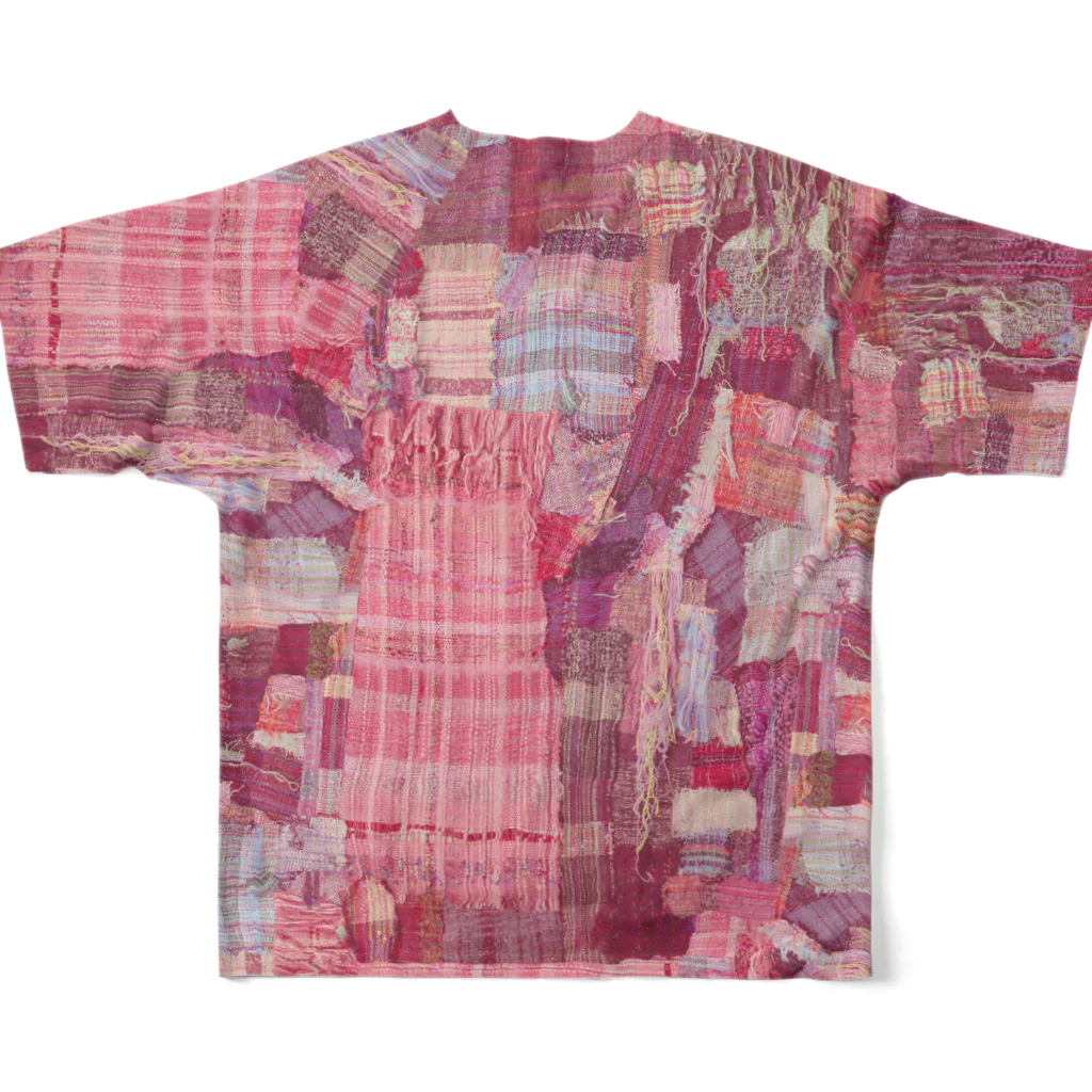 tailor P-cafe by HNPeerのORIコラージュPRINT -pink All-Over Print T-Shirt :back