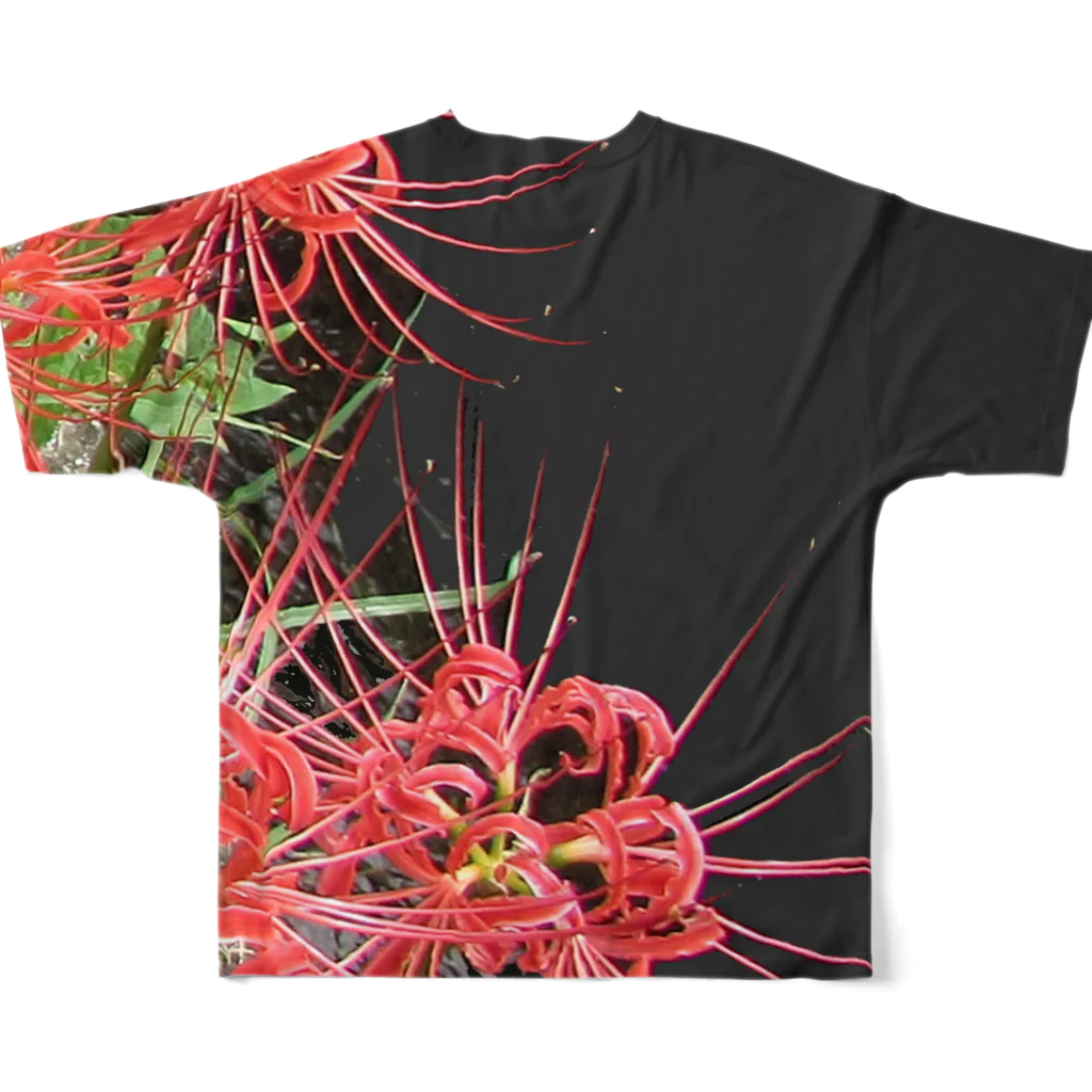 アニマル四字熟語のリコリス　彼岸花　LYCORIS フルグラフィックTシャツの背面