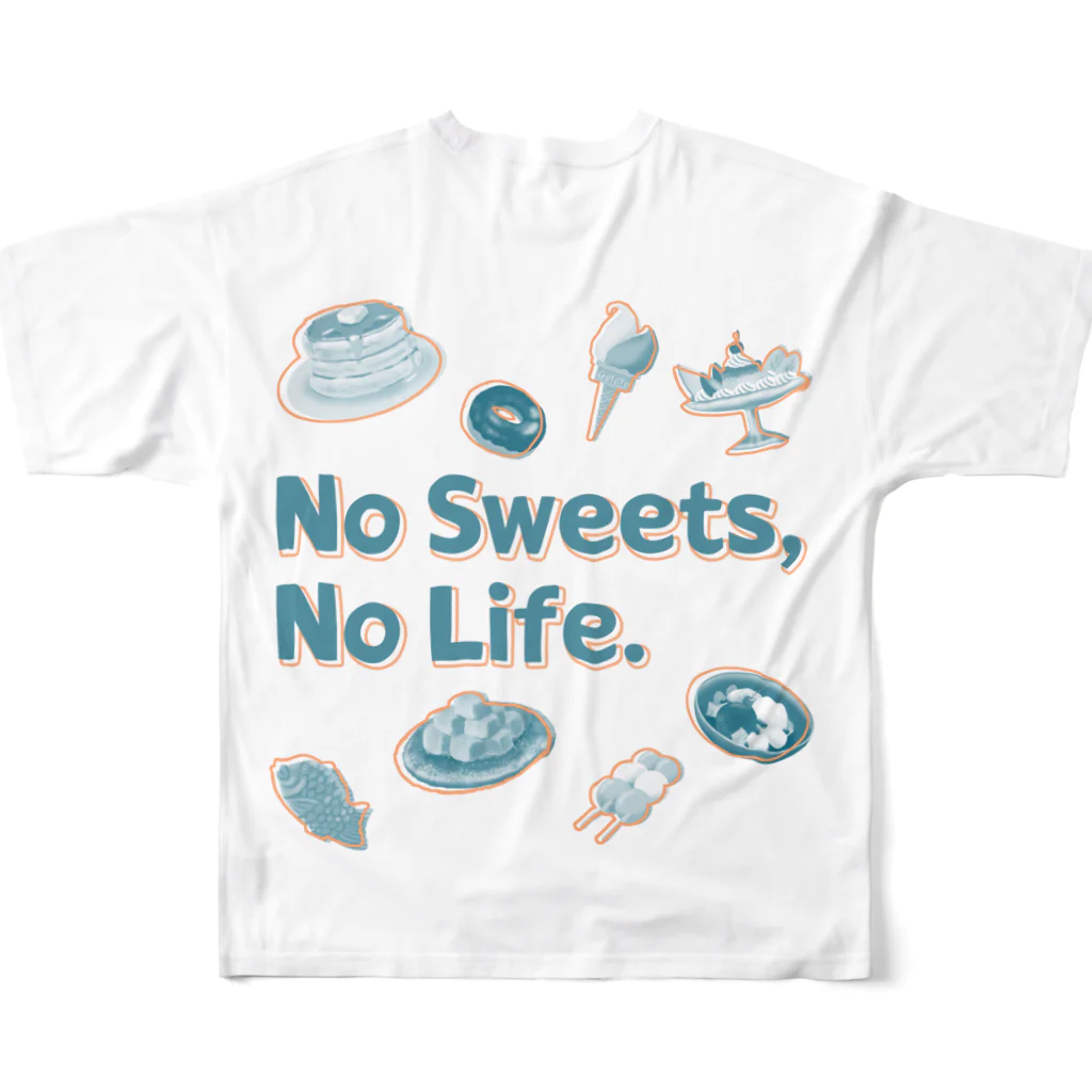 SU-KUのNo Sweets,No Life.Ⅱ All-Over Print T-Shirt :back