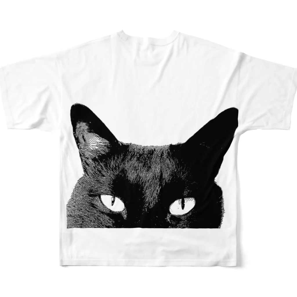 MKPoppp! shopの私を見てなcat フルグラフィックTシャツの背面