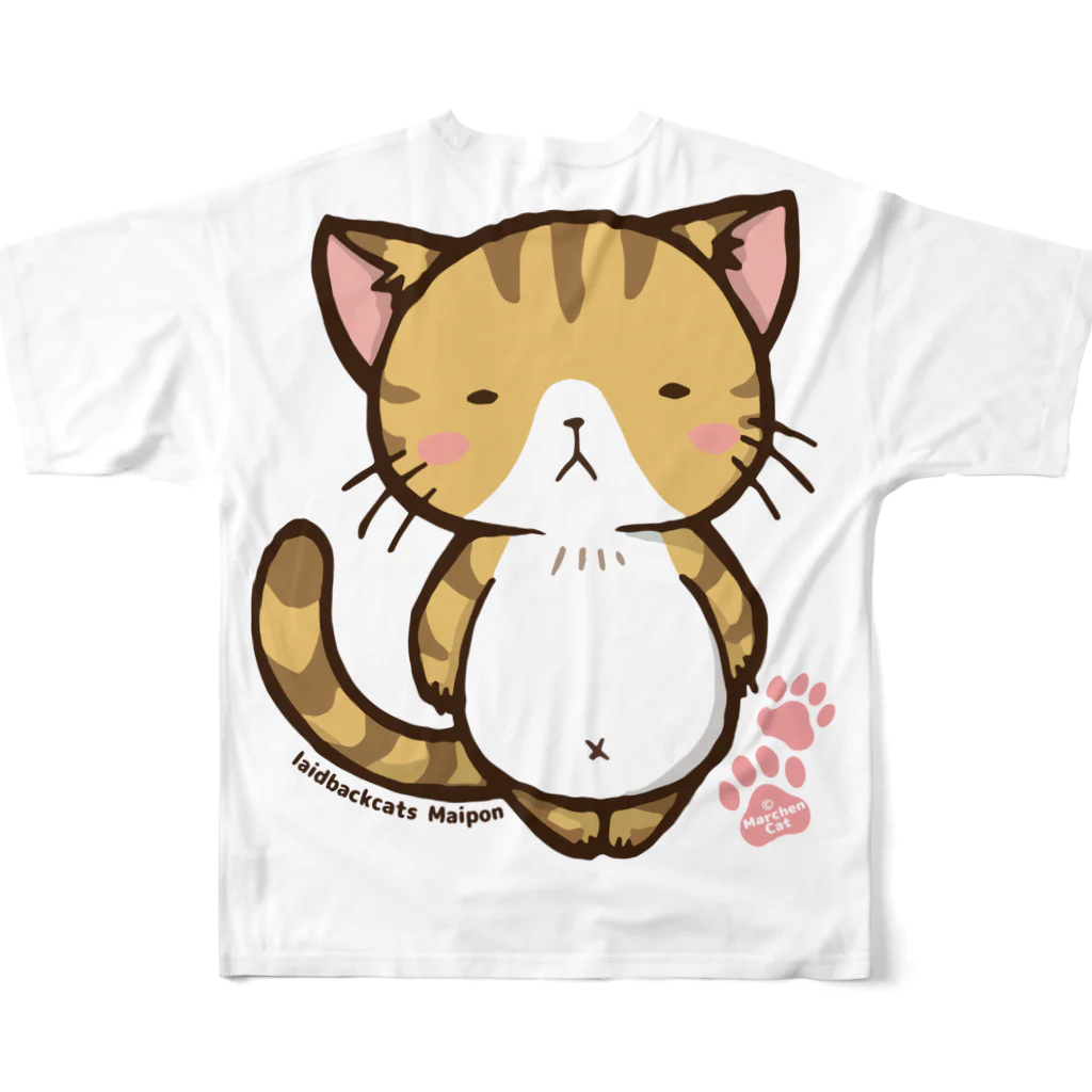 MarchenCatののほほんネコさん【まいぽん】 All-Over Print T-Shirt :back