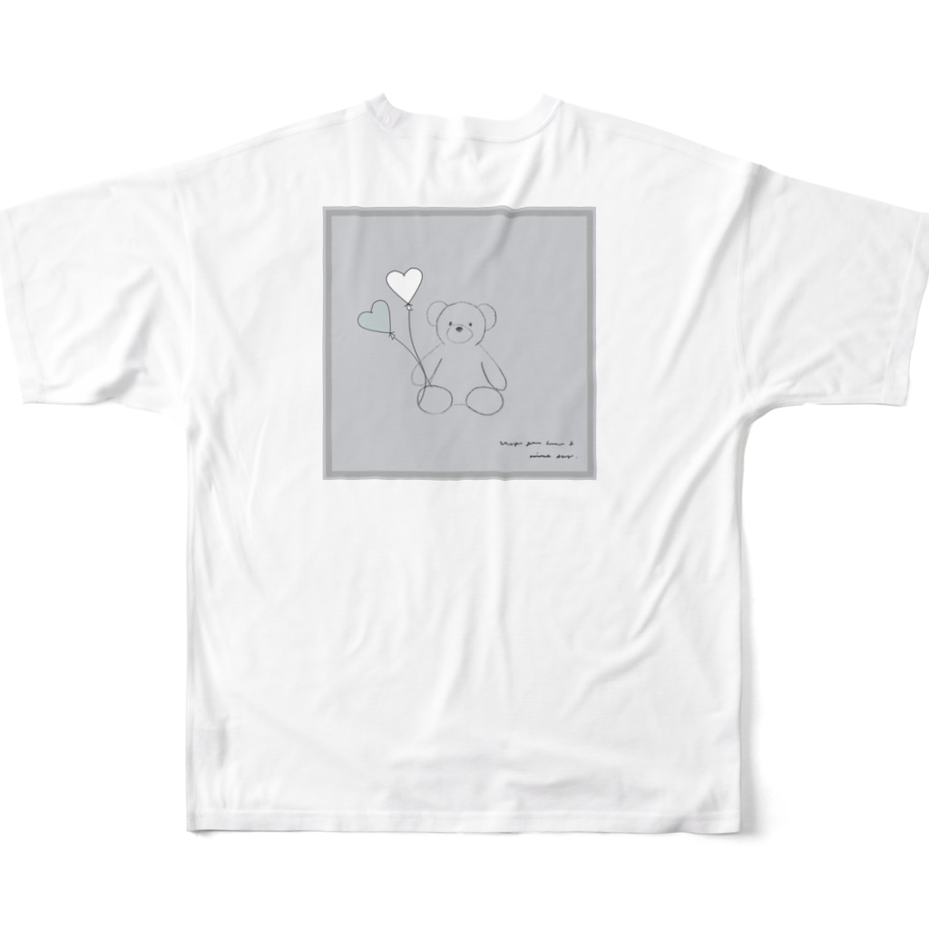 rilybiiの🧸 Bear and heart balloon.  All-Over Print T-Shirt :back