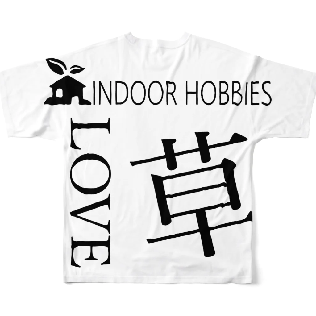 INDOOR_HOBBIESのLOVE草 フルグラフィックTシャツの背面