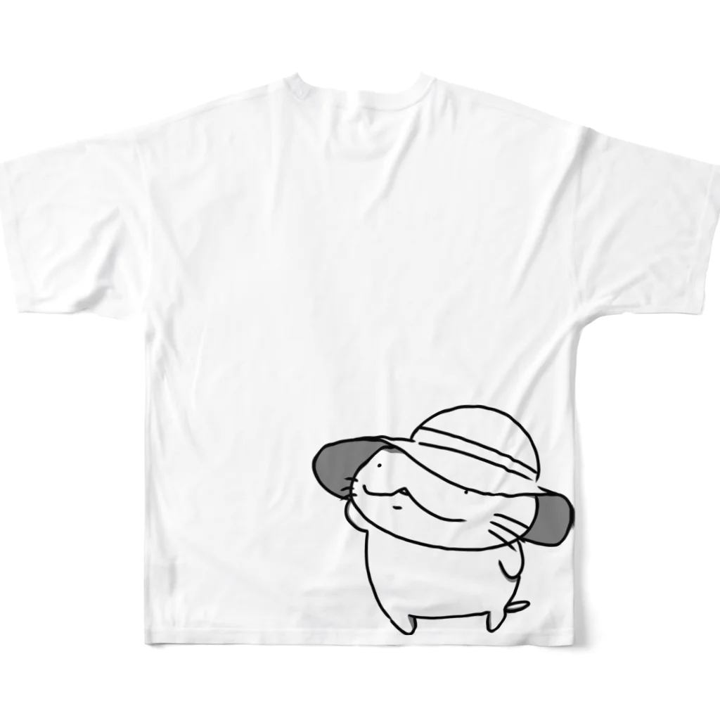 YUTANEKO公式ショップのゆたねこ夏コーデ（単色） フルグラフィックTシャツの背面