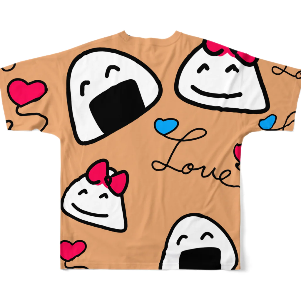 タカのおにぎりlove All-Over Print T-Shirt :back