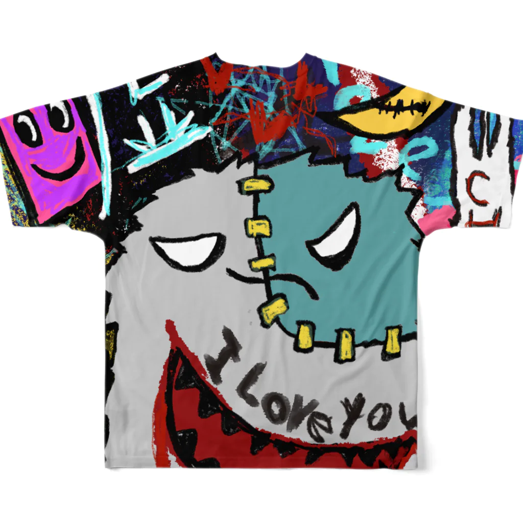 ねこぜや のモンスター All-Over Print T-Shirt :back