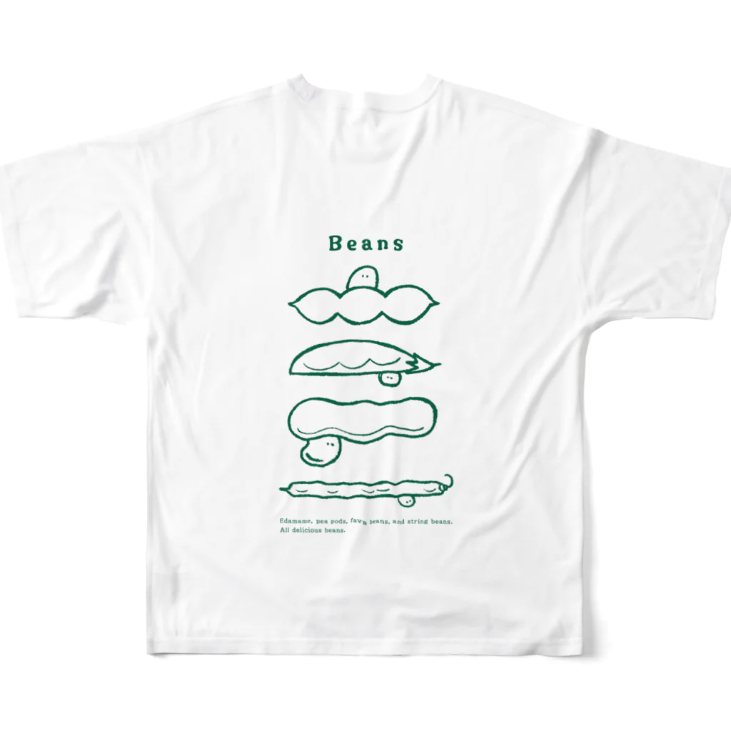 Aランチサラダ付SHOPの夏のbeansさん2 フルグラフィックTシャツの背面