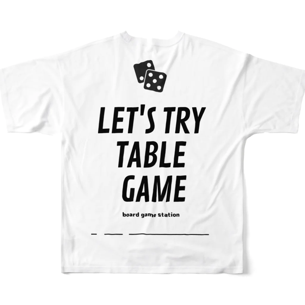 DaiJuNのboard game station goods フルグラフィックTシャツの背面