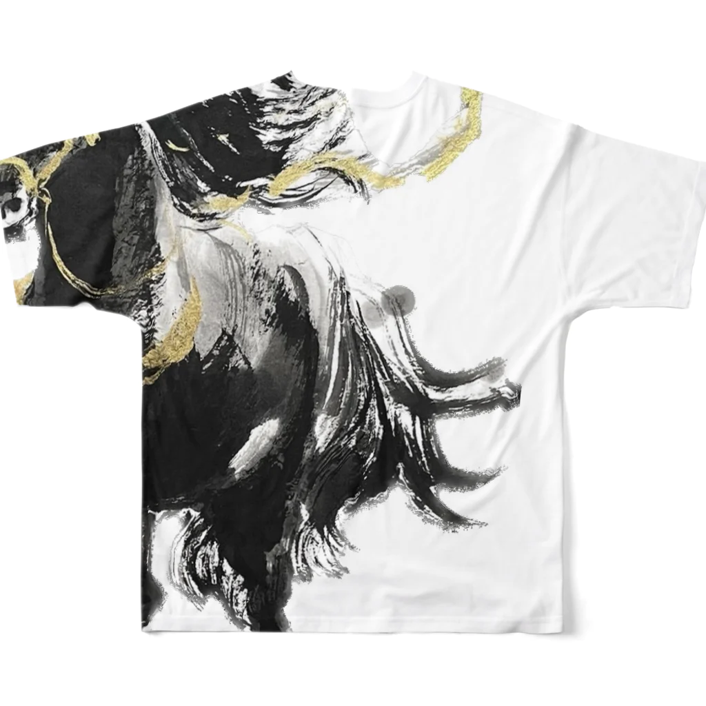 fumikayaの疾走する馬 All-Over Print T-Shirt :back