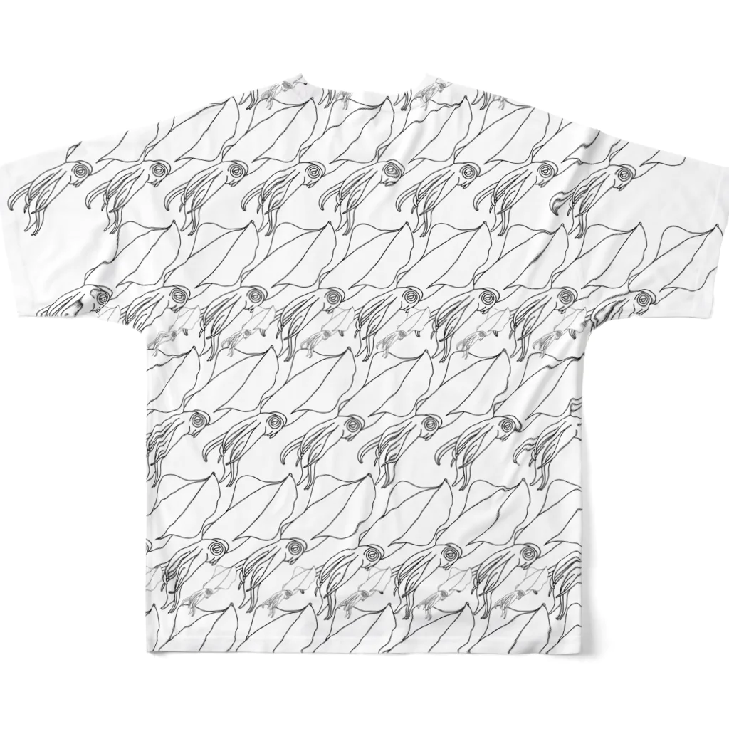 NANNANOーナンナノーのFULL SQUID All-Over Print T-Shirt :back