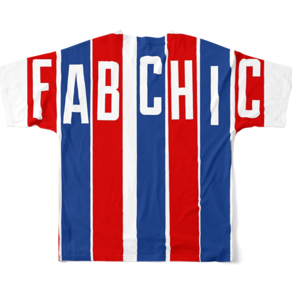 fab chic ファブシックのトリコロールfab chic フルグラフィックTシャツの背面