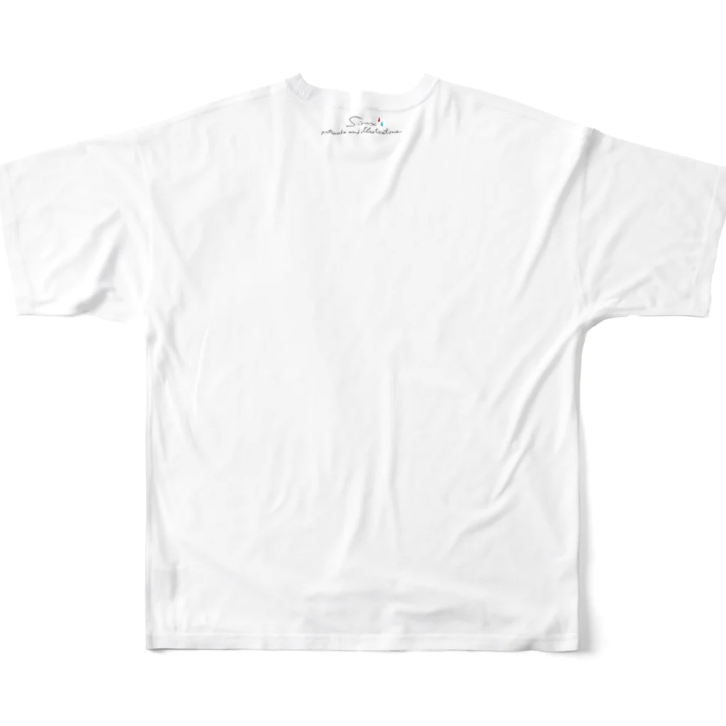 水彩少女の[人魚の歌 5番目の姉 ] All-Over Print T-Shirt :back