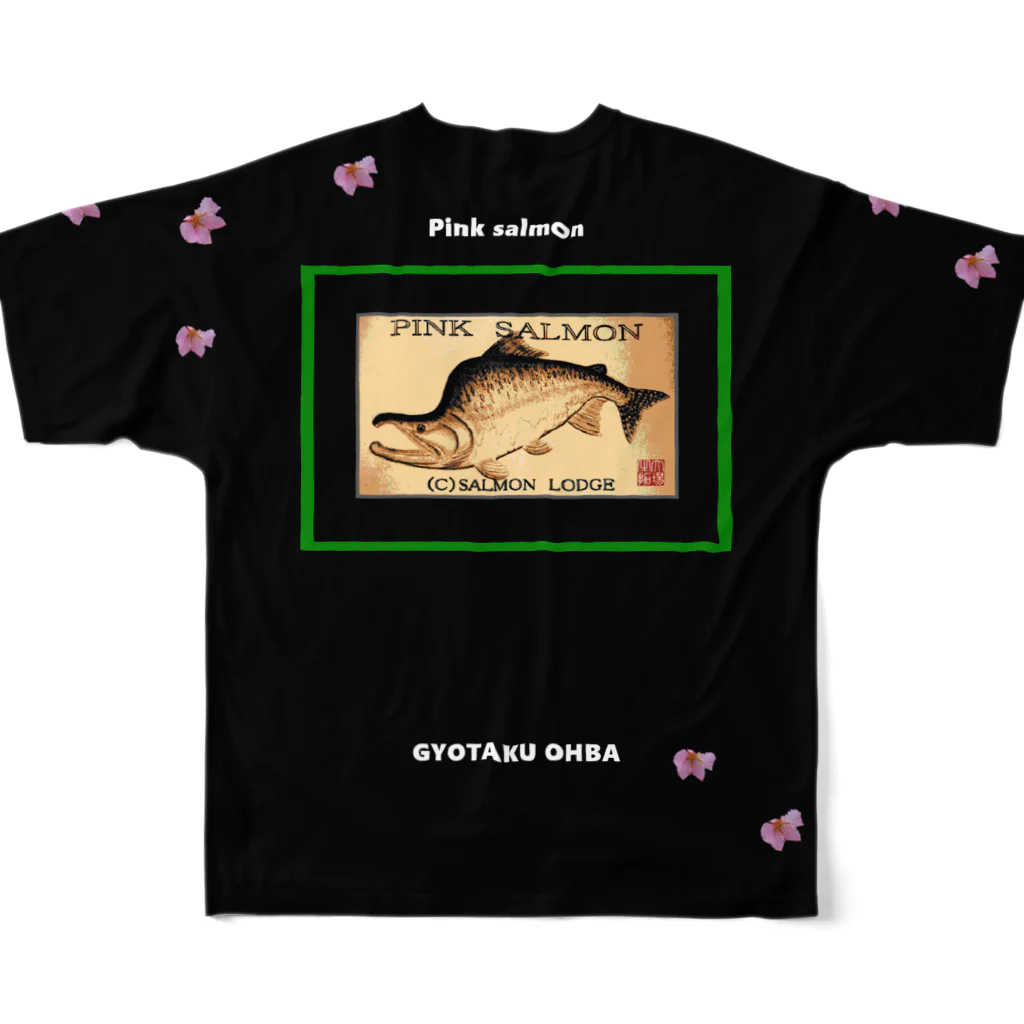 G-HERRINGのカラフトマス！（ Pink salmon ）あらゆる生命たちへ感謝をささげます。 All-Over Print T-Shirt :back