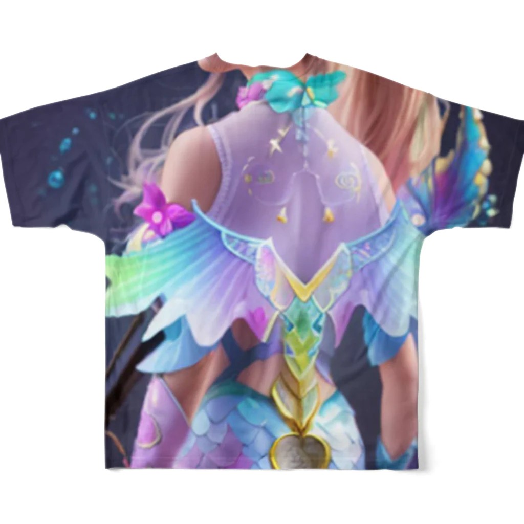 💖宇宙整体♪🌈♪こころからだチャンネル♪💖のmermaid LARA フルグラフィックTシャツの背面