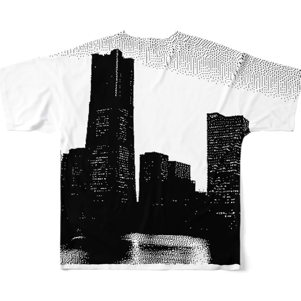 time Tokyo shopの1bit city （両面） フルグラフィックTシャツの背面