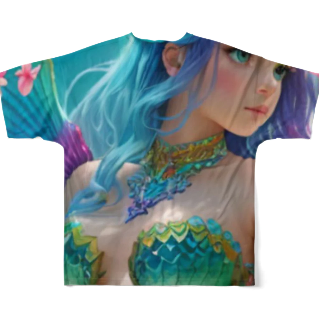 💖宇宙整体♪🌈♪こころからだチャンネル♪💖の mermaid  LARA フルグラフィックTシャツの背面