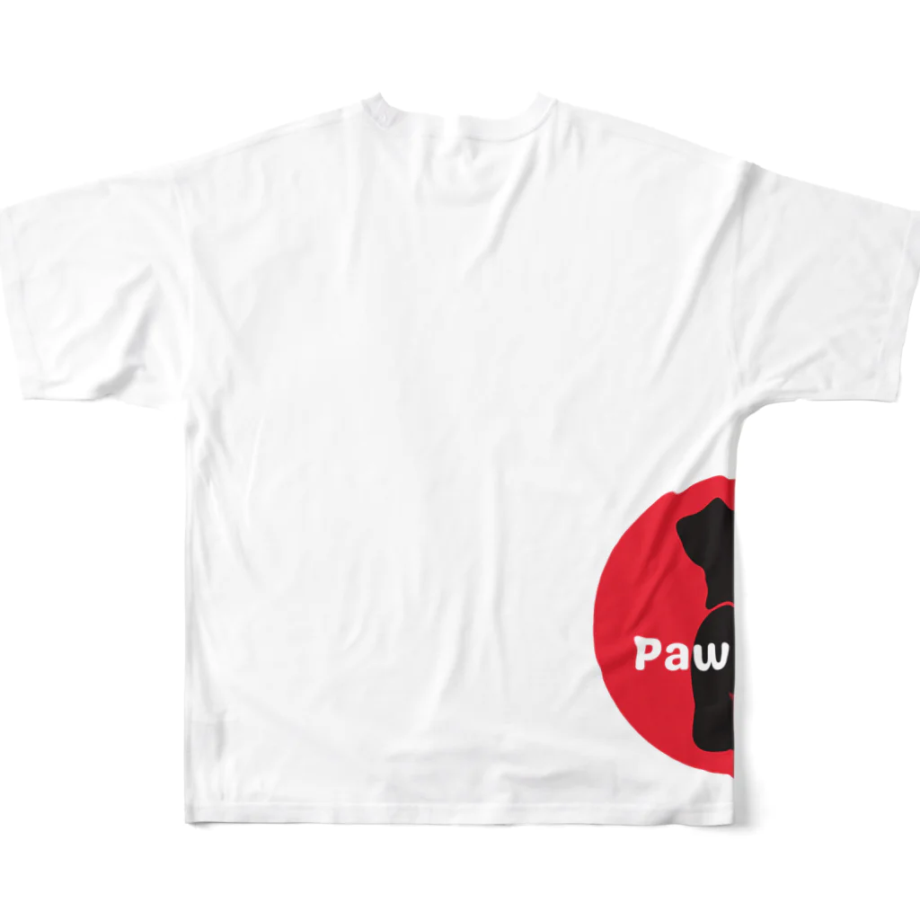 BarkingBeatsのPawreo🐾ロゴコレクション All-Over Print T-Shirt :back