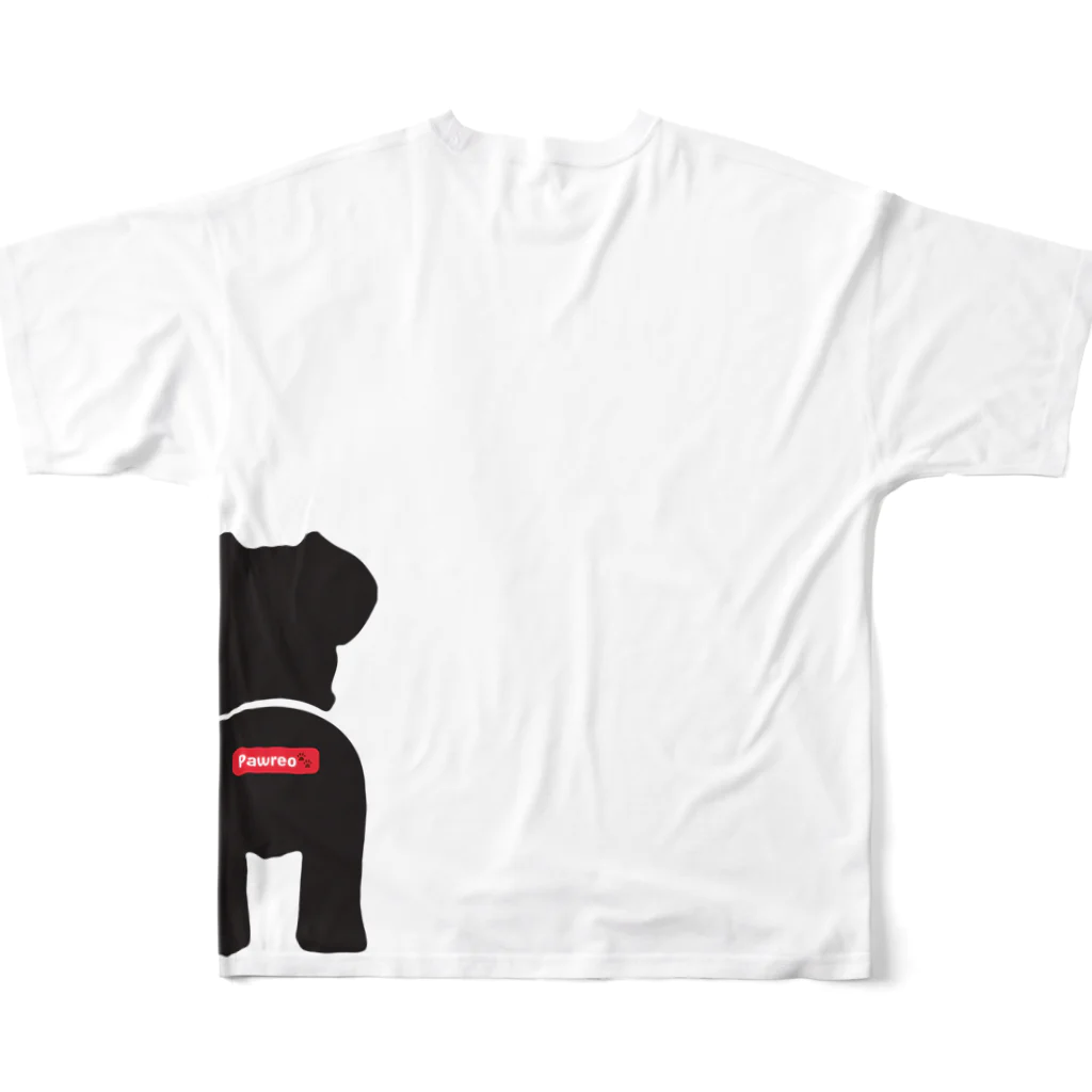 BarkingBeatsのPawreo🐾 ブラックコレクション All-Over Print T-Shirt :back