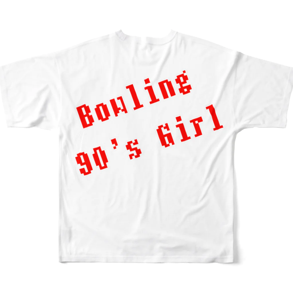 ボウリング アートショップのBowling 90's  Girl All-Over Print T-Shirt :back