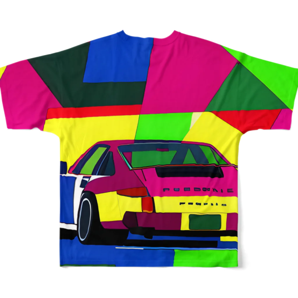 Thumugi-のポルシェ911 フルグラフィックTシャツの背面