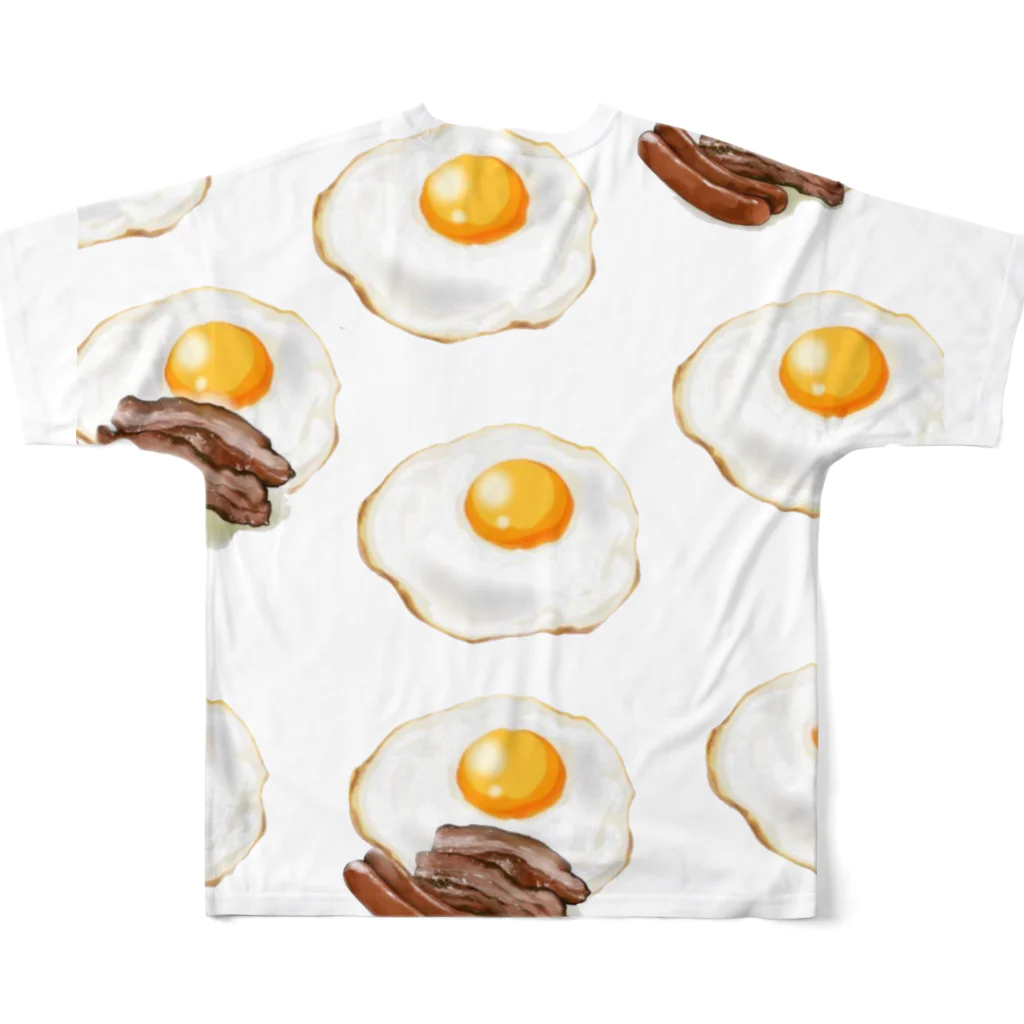 ARiGaTooの朝食の目玉焼き All-Over Print T-Shirt :back