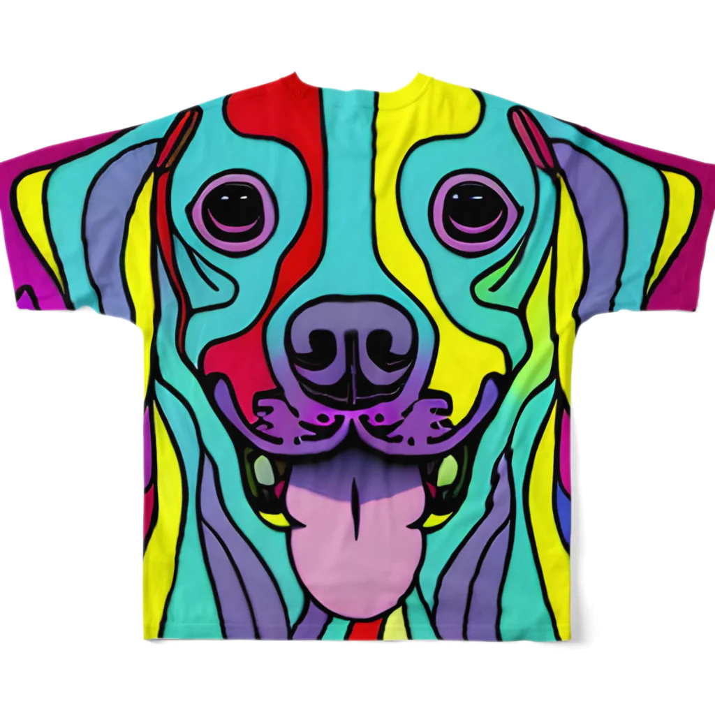 nakagawa-kikakuの奇抜なアート風の可愛い犬のグッズ All-Over Print T-Shirt :back