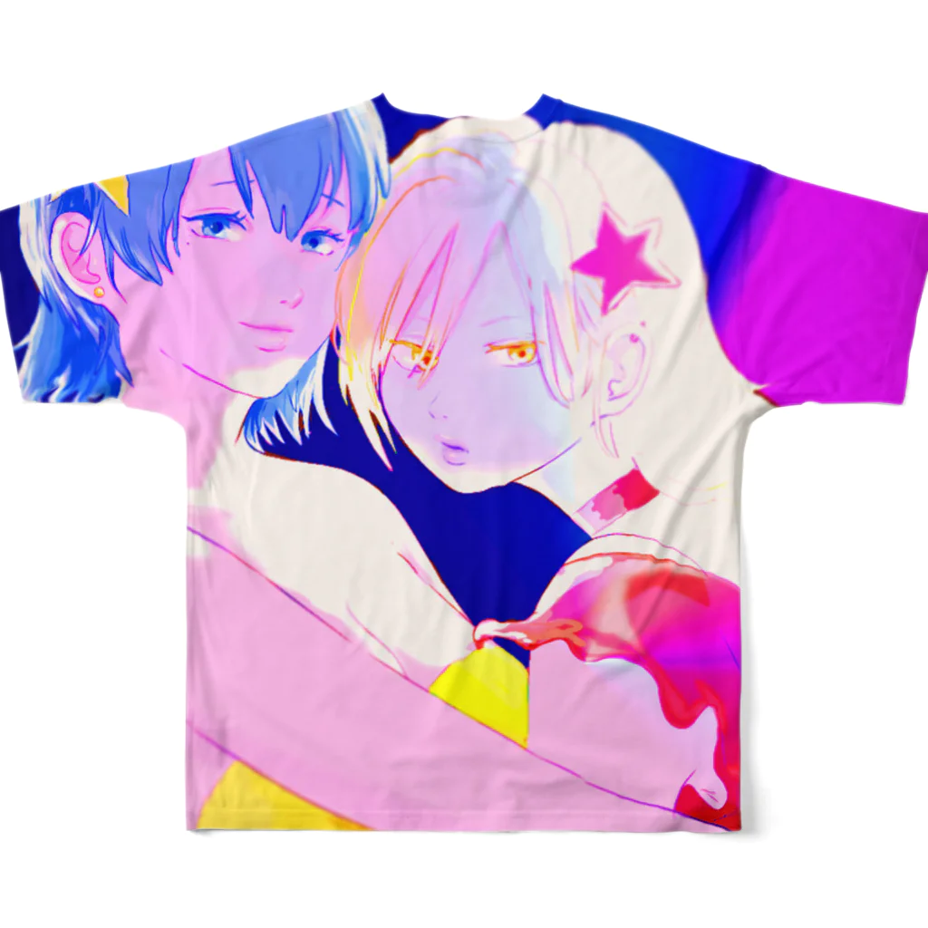 neon テトラマン🪸のアイドルちゃんズ All-Over Print T-Shirt :back