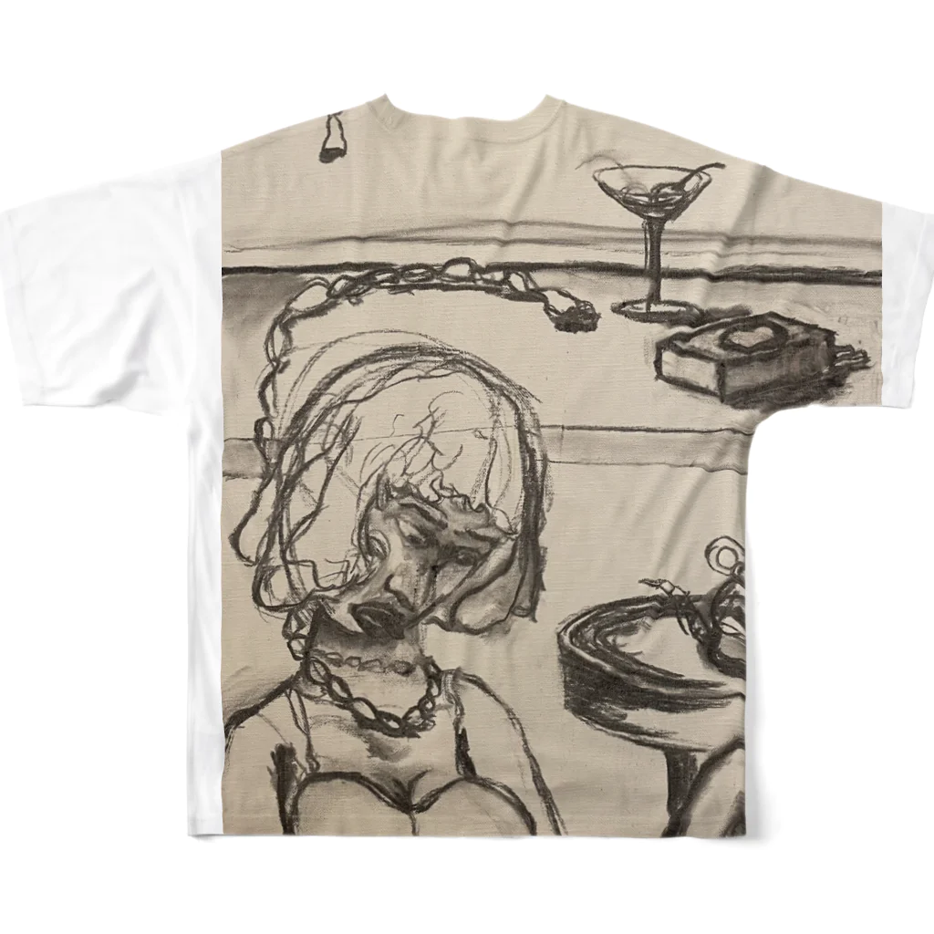 ねずみのぴぃちゃんの自殺する女性を助けたねずみのぴぃちゃん。 All-Over Print T-Shirt :back