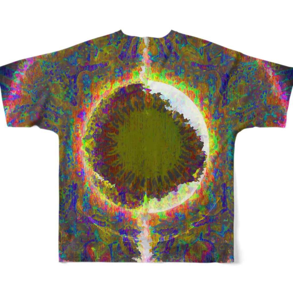 水草の太陽と地球 All-Over Print T-Shirt :back