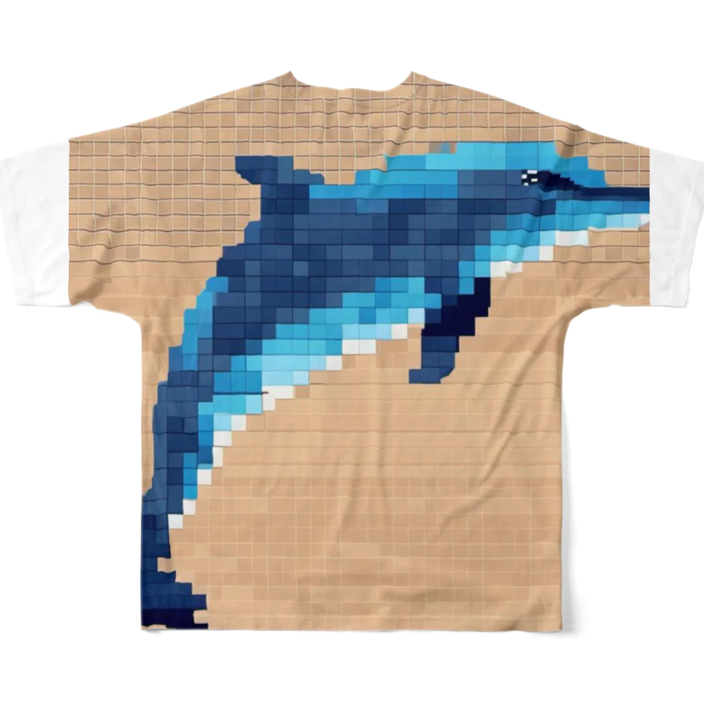 和み庵のドット絵　イルカ フルグラフィックTシャツの背面