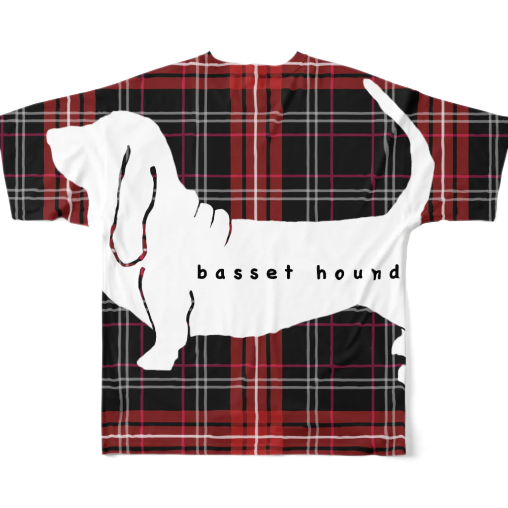 bow and arrow のバセットハウンド2 All-Over Print T-Shirt :back