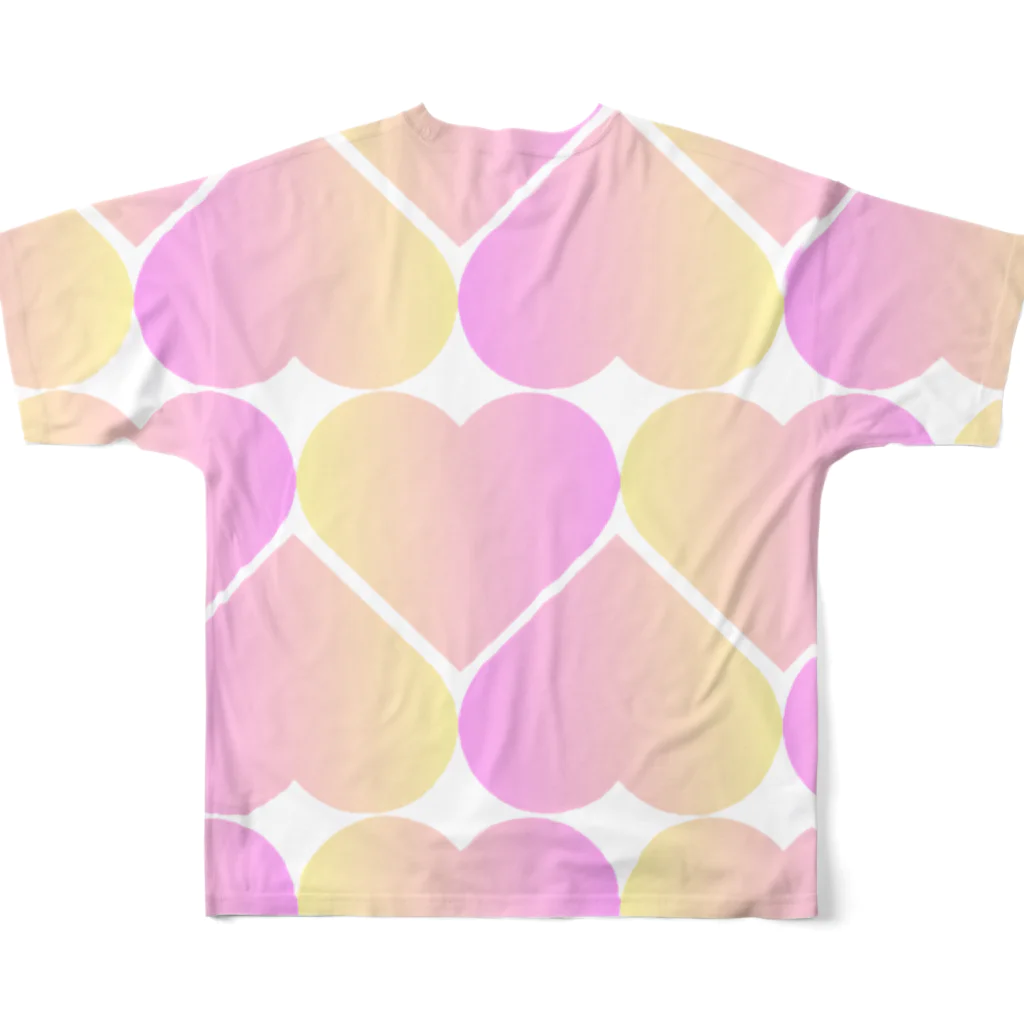 jajamarupotetoのlots of hearts フルグラフィックTシャツの背面