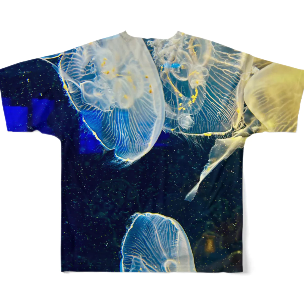 アトリエ　気ままにめろんぱんの美しいクラゲの世界へようこそ All-Over Print T-Shirt :back