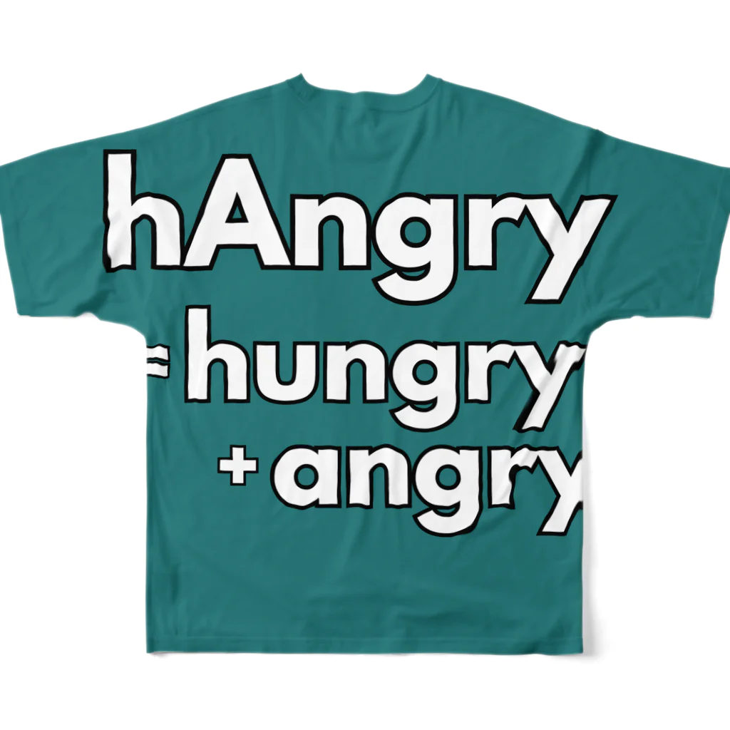 hAngryの【ハンバーガー】hAngry  フルグラフィックTシャツの背面