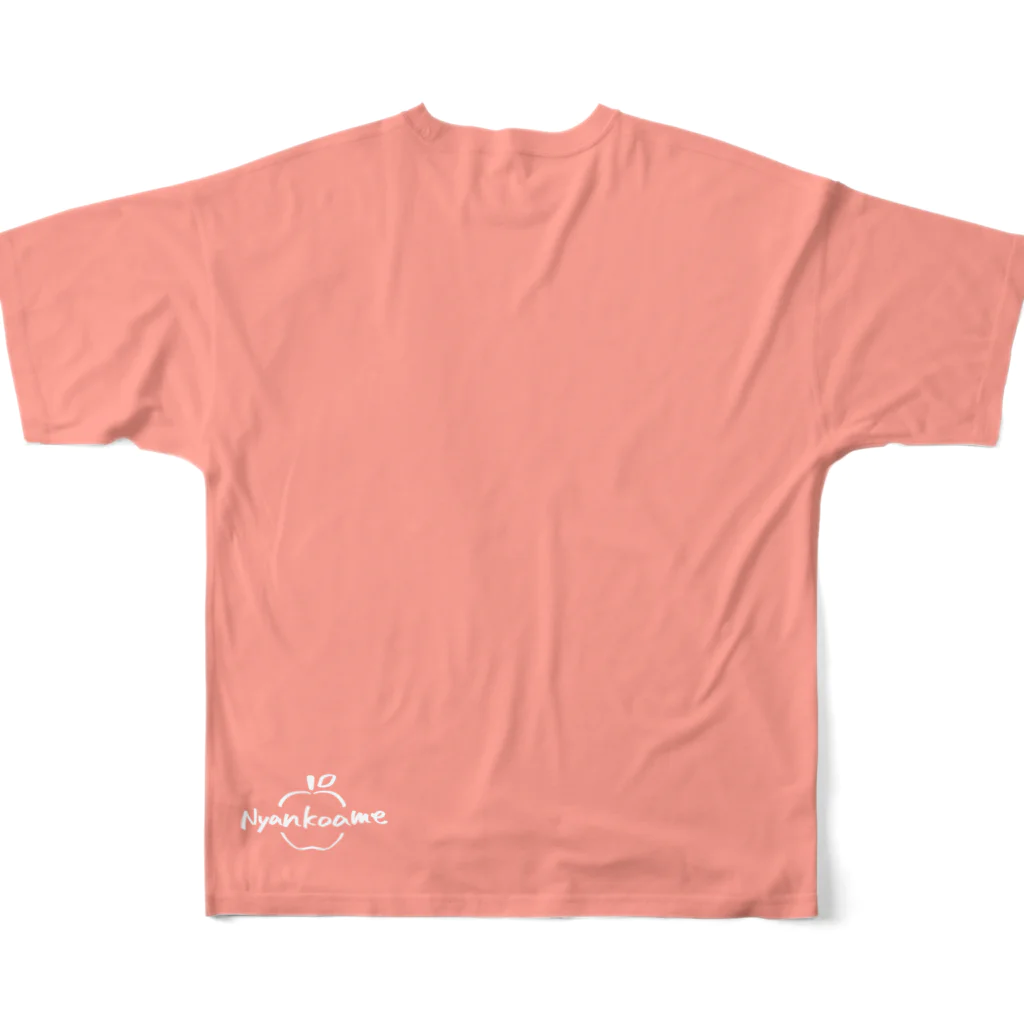 🌃のお店のにゃんこあめTシャツ(ピンク) All-Over Print T-Shirt :back