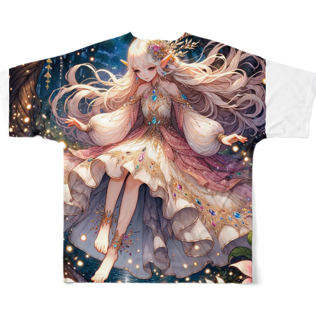 Sesilionの星の精霊の夜舞 Dance of the Star Spirit All-Over Print T-Shirt :back