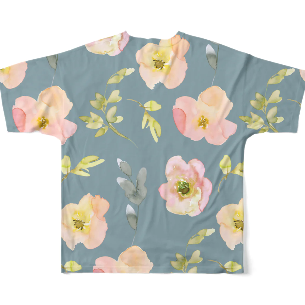 Nature’s Bloom のflower（P103-p3) フルグラフィックTシャツの背面