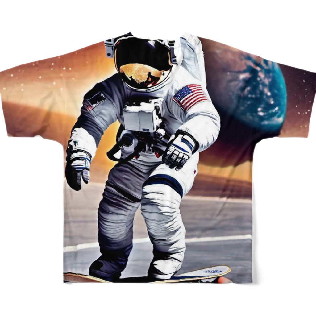 宇宙開発デザイン科のここでなら出来る フルグラフィックTシャツの背面