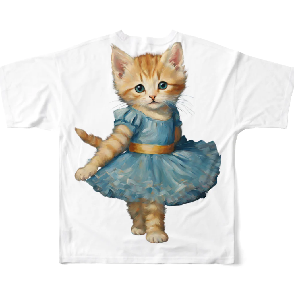 ハッピー・ディライト・ストアのバレリーナの子猫 All-Over Print T-Shirt :back