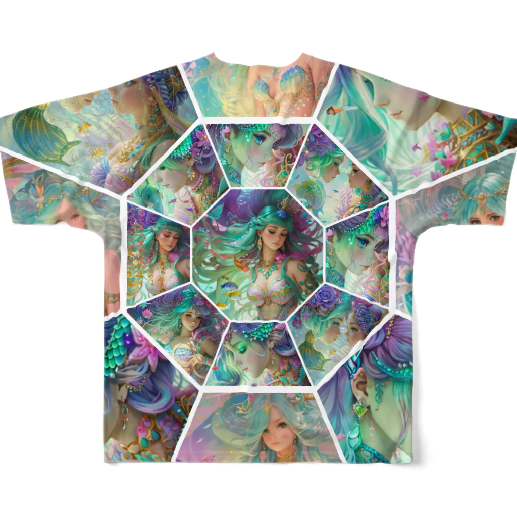 💖宇宙整体♪🌈♪こころからだチャンネル♪💖のuniversal mermaid  REINAの心の旅 All-Over Print T-Shirt :back