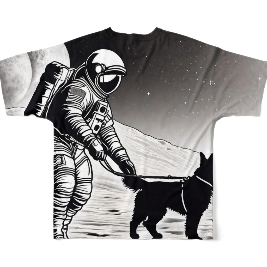 宇宙開発デザイン科の犬の散歩が日課です All-Over Print T-Shirt :back