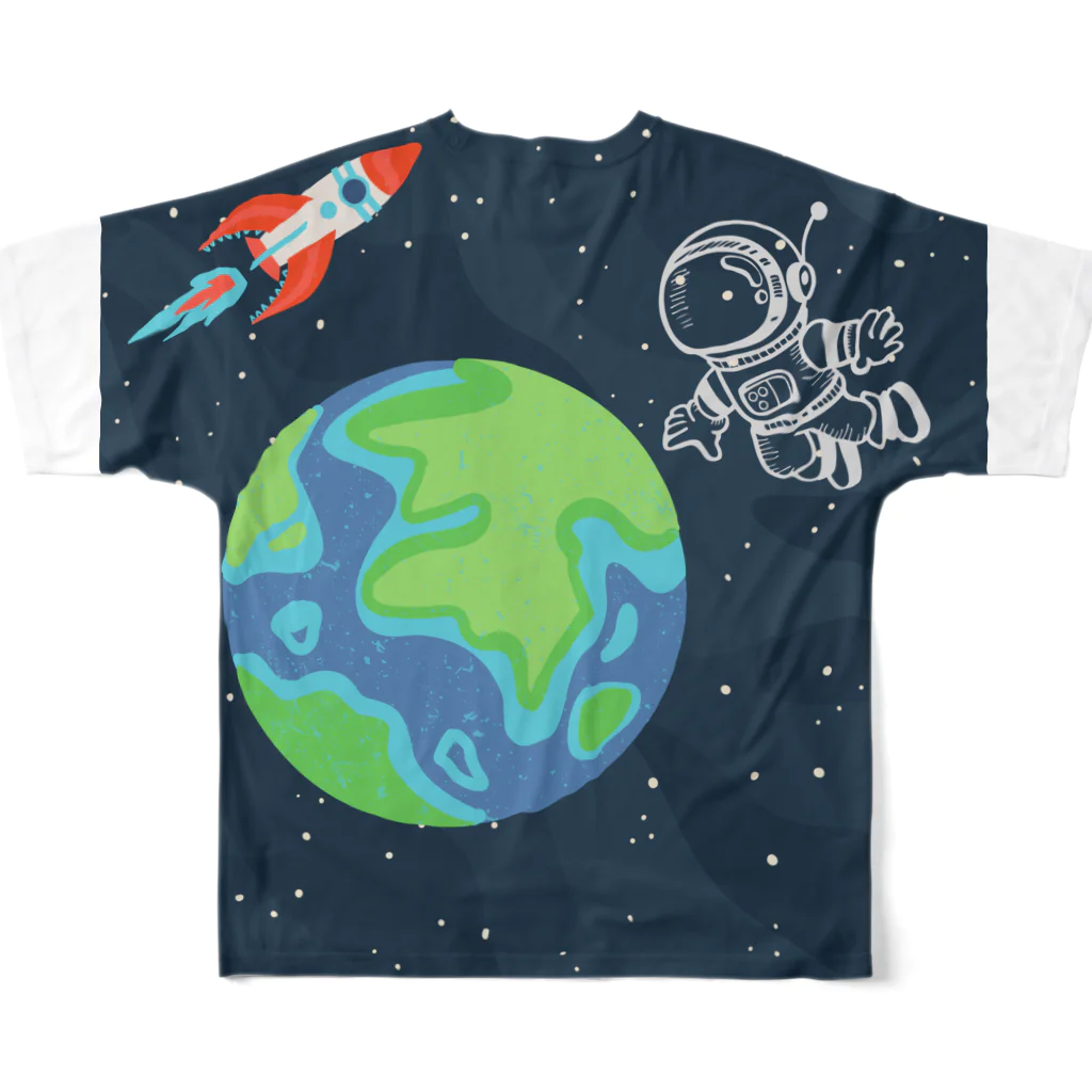 あいいろのキュートな宇宙飛行士 All-Over Print T-Shirt :back