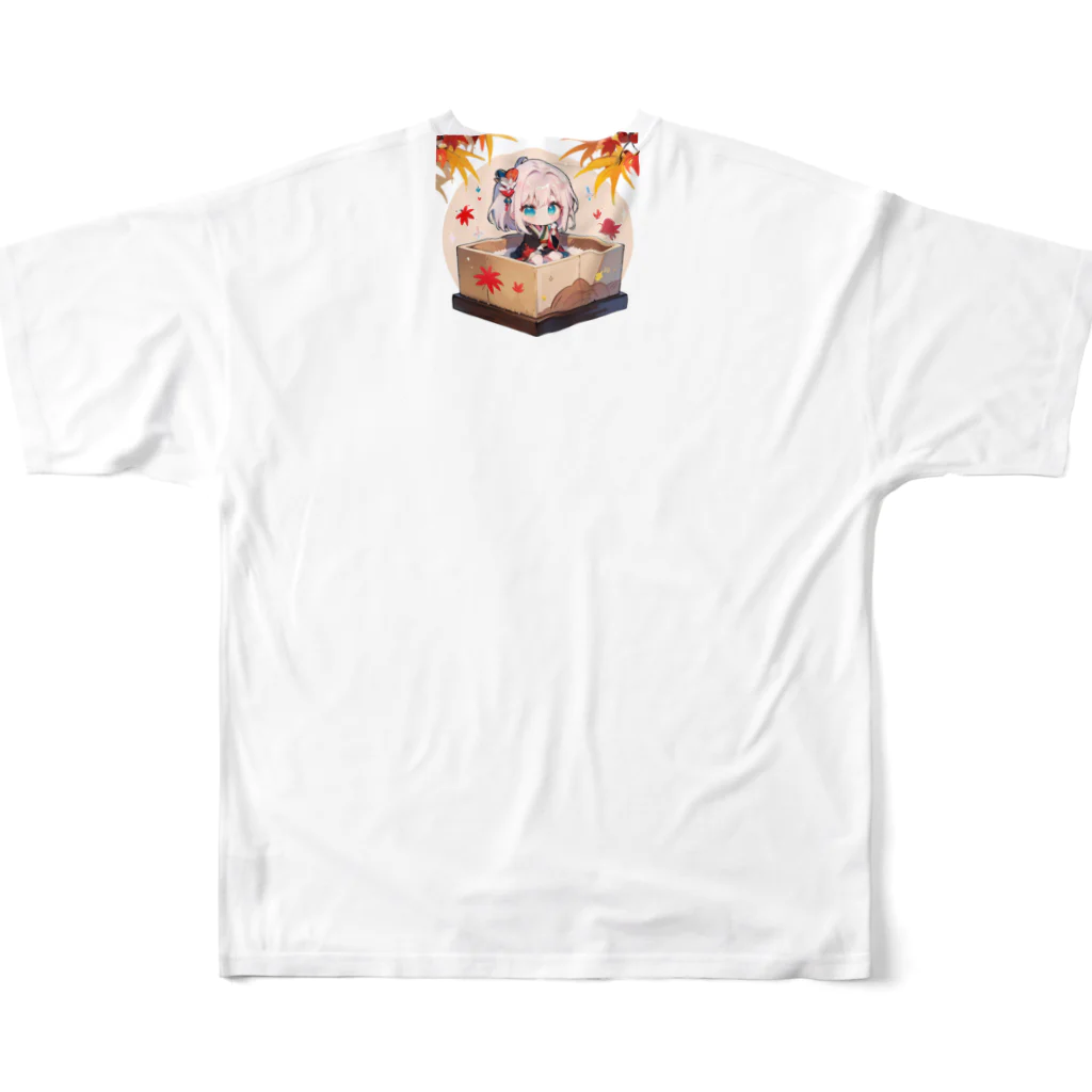 那須モバイル店の帽子を被る女の子 All-Over Print T-Shirt :back