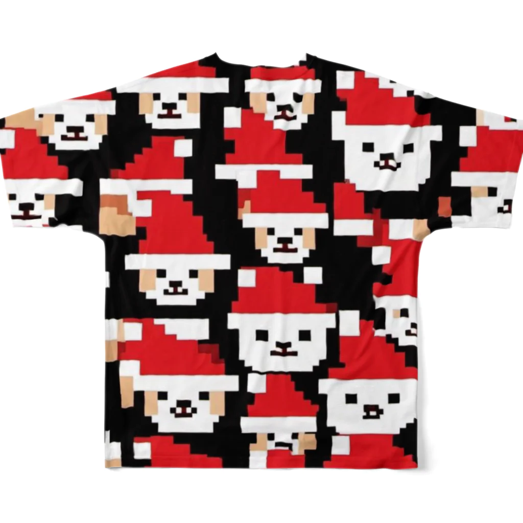 ruiruirのドット絵の犬　クリスマス フルグラフィックTシャツの背面