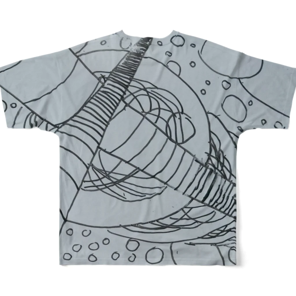 セブンスターイラストショップの中学生の落書き　宇宙 All-Over Print T-Shirt :back