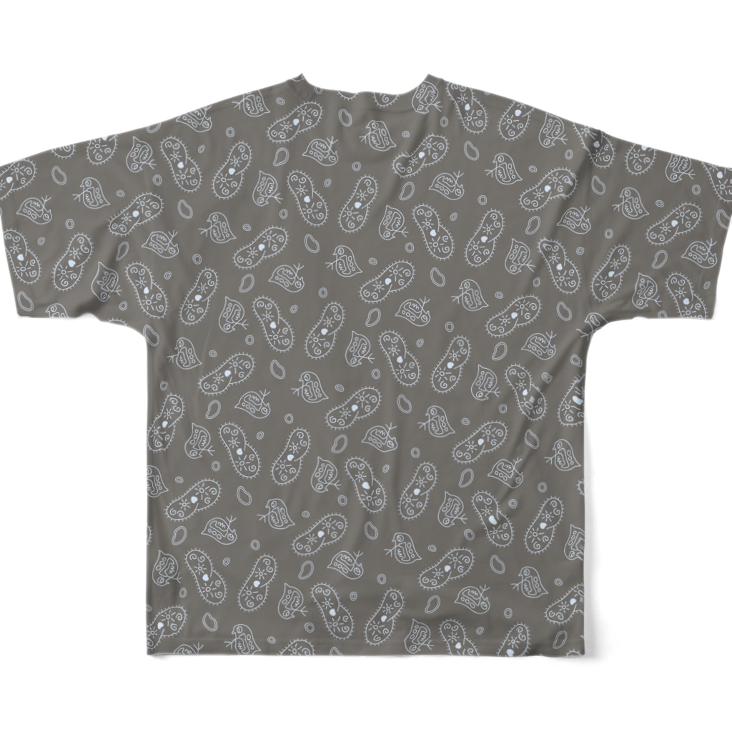 B-catの微生物パターン灰_フルグラTシャツ All-Over Print T-Shirt :back