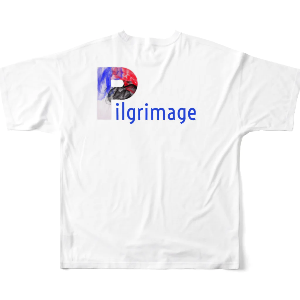 月夜のタツノオトシゴのpilgrimage フルグラフィックTシャツの背面