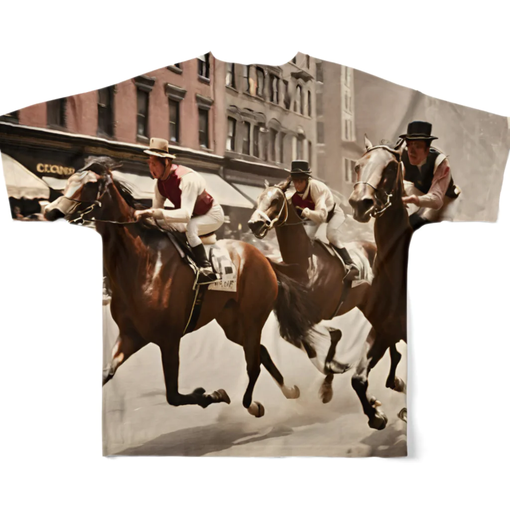 うまうまのclassic horse All-Over Print T-Shirt :back