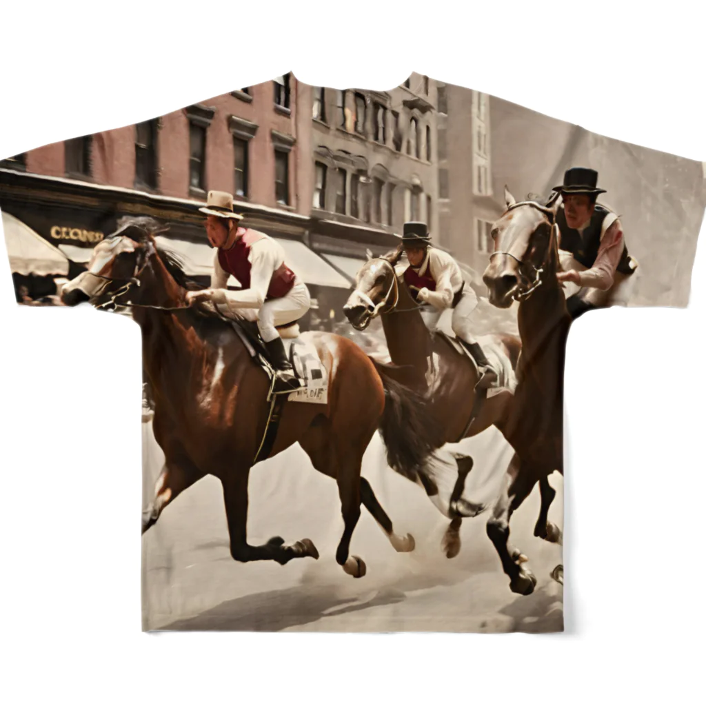 うまうまのclassic horse フルグラフィックTシャツの背面