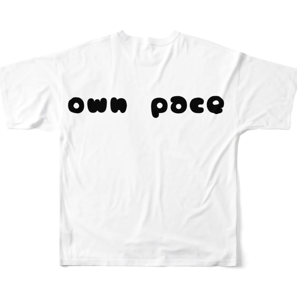 ケサランパ・サラン。のown pace フルグラフィックTシャツの背面